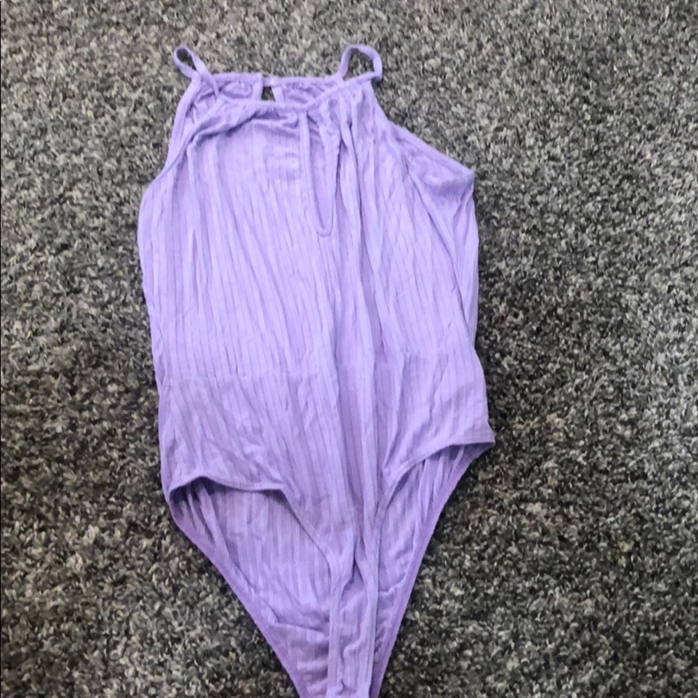 purple bodysuit